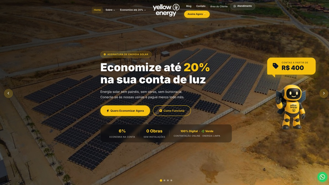 Projeto de website Yellow Energy