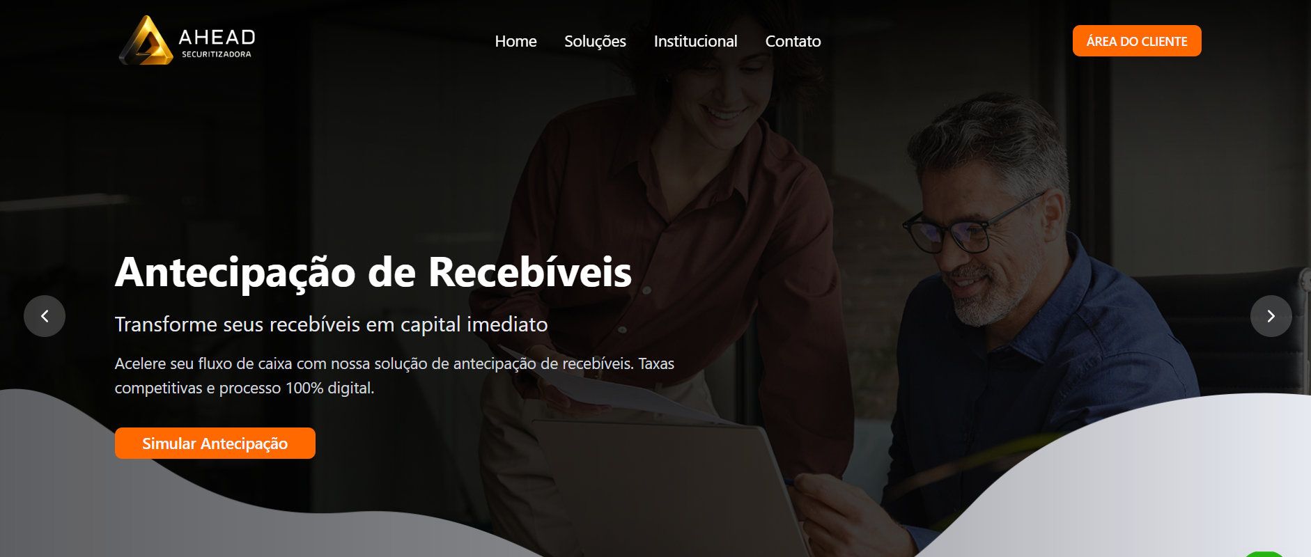 Projeto de website Ahead Capital